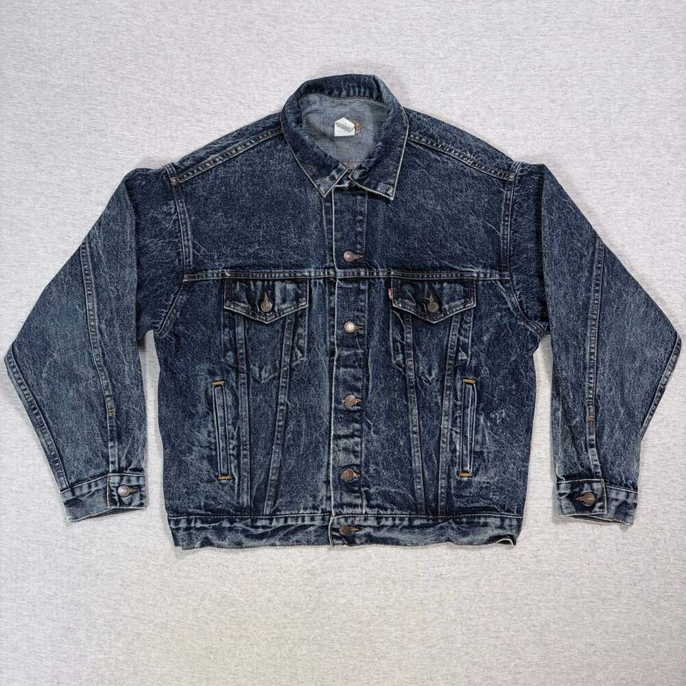 Levi's Trucker Denim Jacket Size S 1988 Galactic Wash Acid Wash